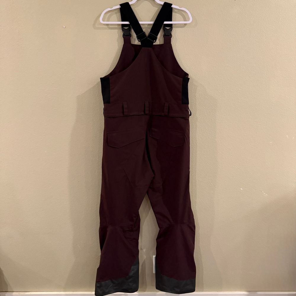 Volcom Ash Stretch Gore Bib Women Medium Dark Brown Gore-Tex Snowboard Ski Pants - Picture 10 of 16